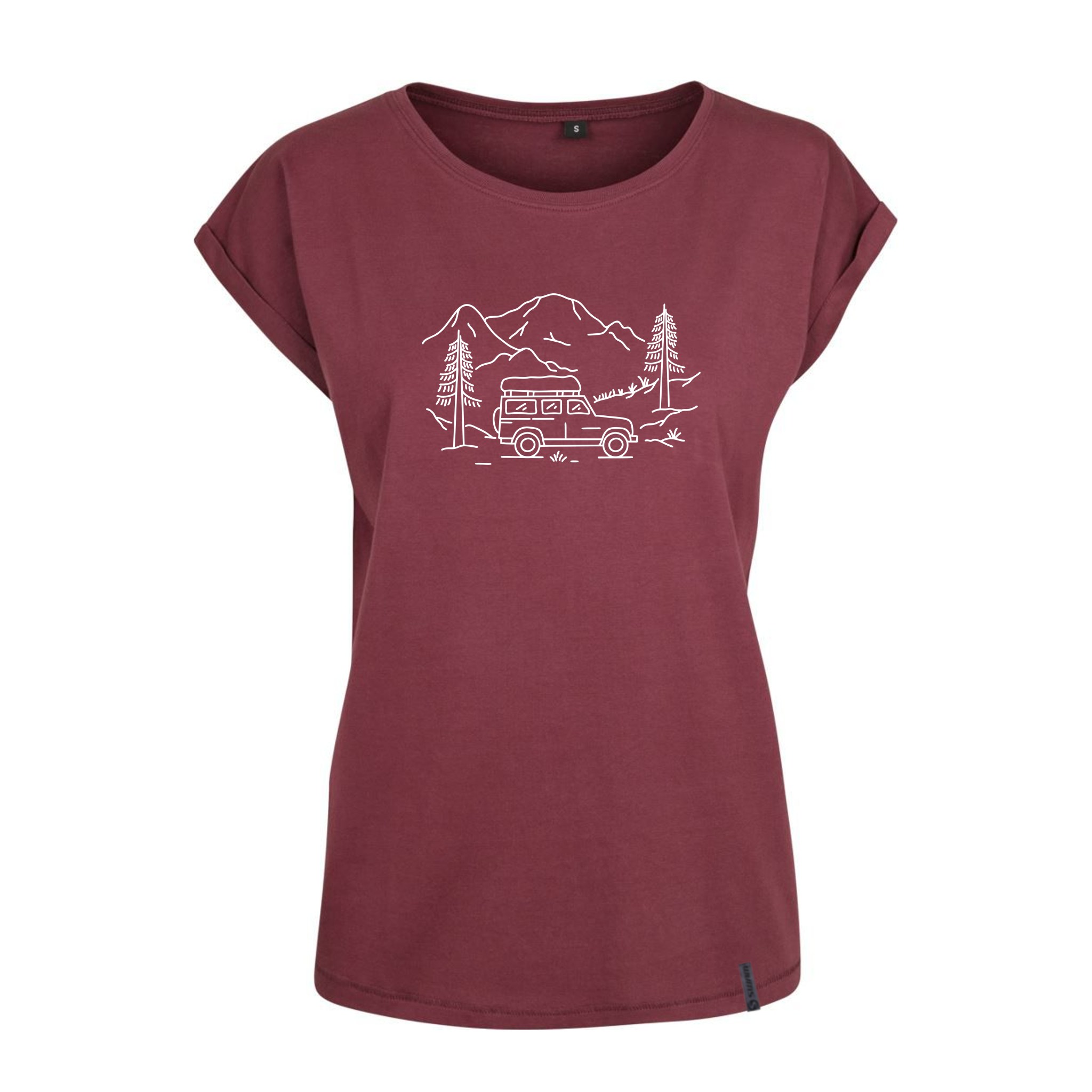 damske-triko-swam-flow-s-motivem-camper-burgundy